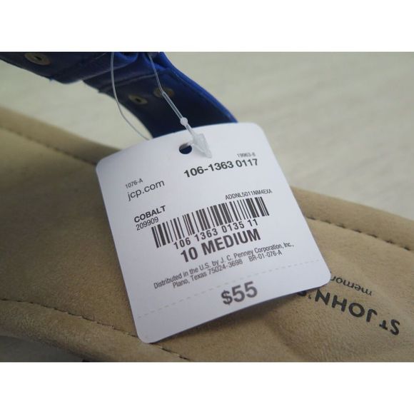 St. John’s Bay Women's Sz 10 (M) Cobalt Zunyi Thong Flip Flop Wedge Sandal - Picture 6 of 7